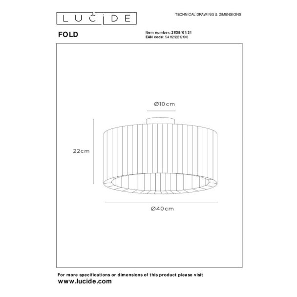 LUCIDE FOLD 21139/01/31 lampa sufitowa