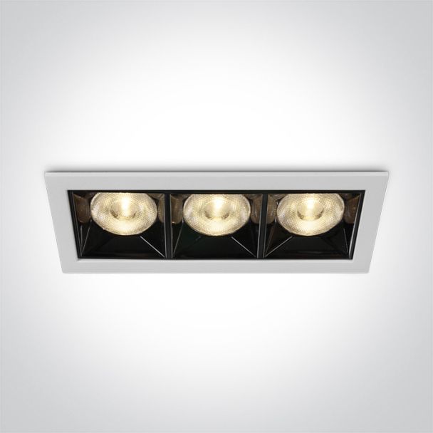 ONE LIGHT 50306B/W/W Nisi biały wpust z odbłyśnikiem ciemny chrom COB LED 3000K 12W