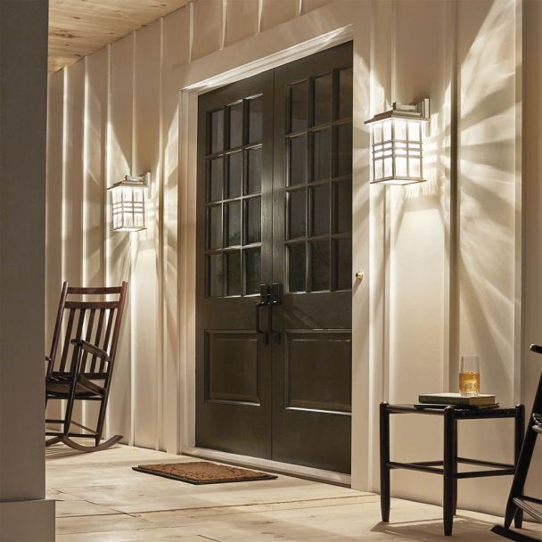 ELSTEAD Beacon Square KL-BEACON-SQUARE-M-WHT 1 Light Wall Lantern