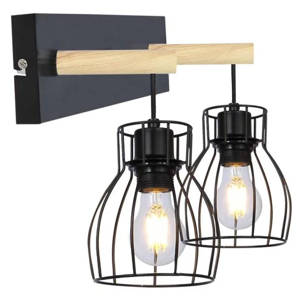 CANDELLUX 22-77103 BERNITA LAMPA KINKIET 2X60W E27 CZARNY