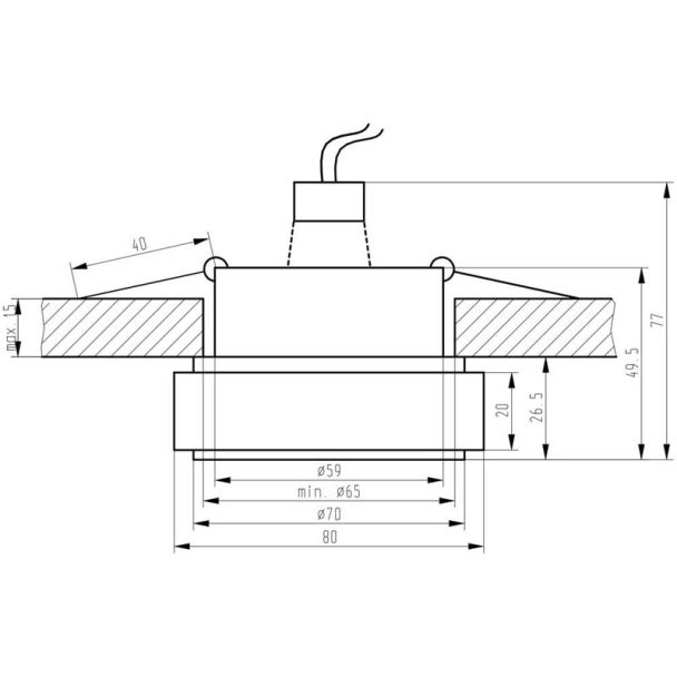CANDELLUX 2227399  OPRAWA STROPOWA DEKORACYJNA KWADRATOWA SK-82 CH/TR MR16 1X50W CHROM TRANSPARENT