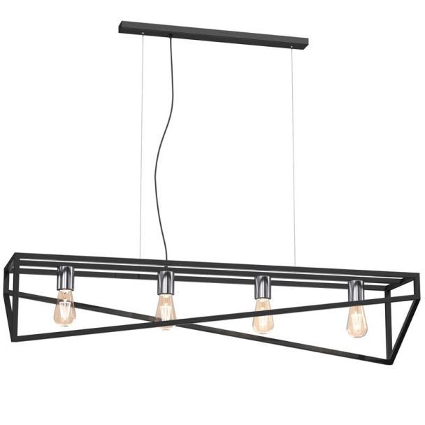 LUMINEX 224 żyrandol Gote black/chrome 4xE27