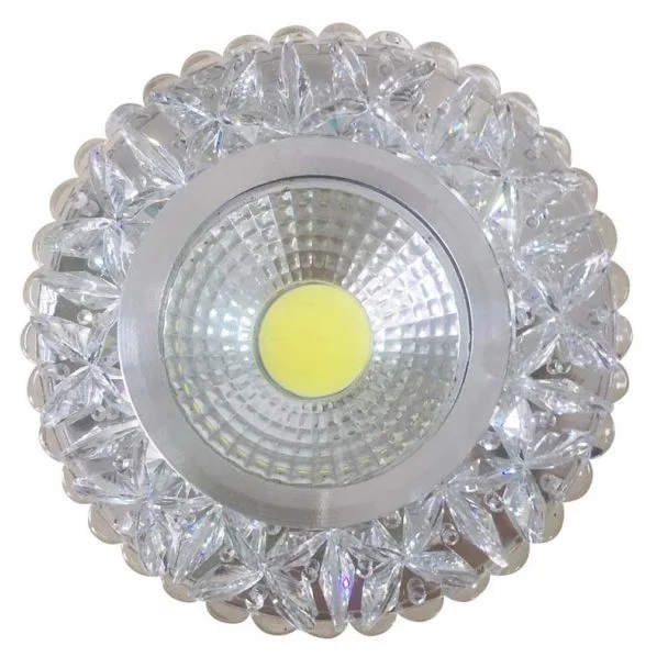CANDELLUX 2240299 OPRAWA STROPOWA STAŁA OKRĄGŁA SAK-03 AL/TR 5W LED COB 230V SZKŁO AKRYLOWE BEZBAR