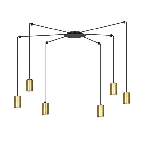 EMIBIG 526/6 LAMPA WISZĄCA TRAKER 6 BL/GOLD