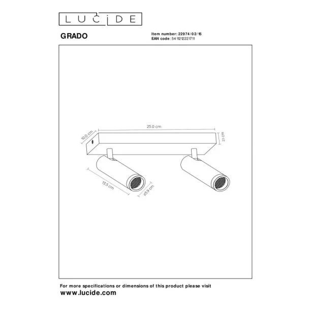LUCIDE GRADO 22974/02/15 lampa sufitowa