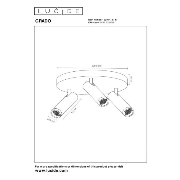 LUCIDE GRADO 22974/13/15 lampa sufitowa