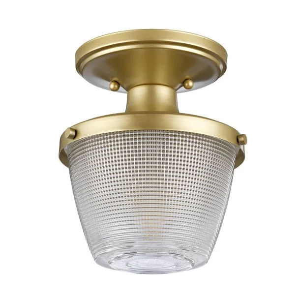 ELSTEAD Dublin QZ-DUBLIN-SF-PNBR 1 Light Semi-Flush Mount - Painted Natural Brass