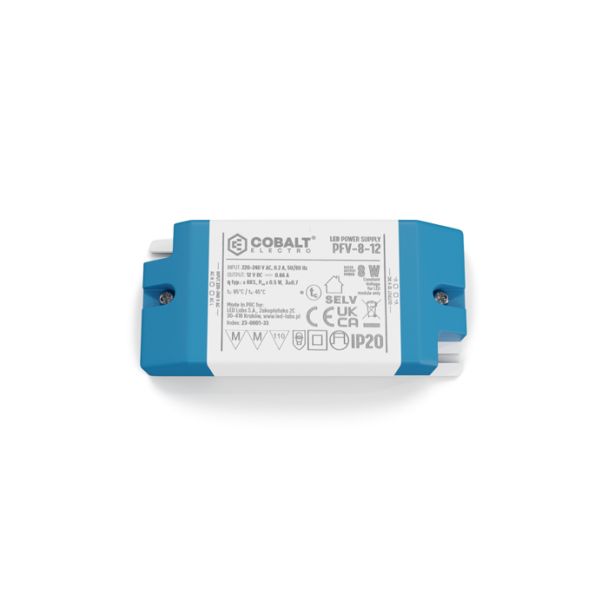 LED LABS 23-0001-33 Zasilacz meblowy LED CobaltElectro PFV 12V 8W IP20 B