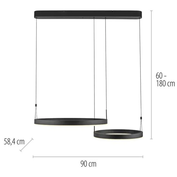 ZUMALINE 2360-18 ESKO LAMPA WISZĄCA CZARNY