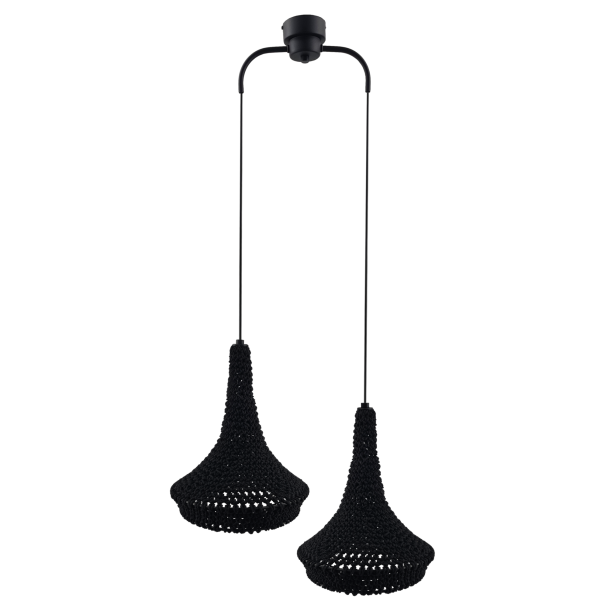 ANTIGO Lampa wisząca Mahaka 2 - Czarna (500 mm) 5173