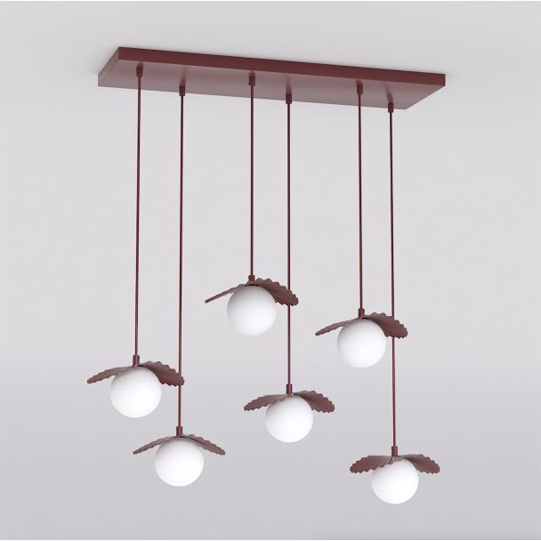 EMIBIG 1761/6 FLORA 6 BURGUNDY OPAL Lampa wisząca