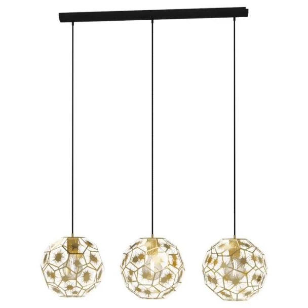 EGLO 39757 LAMPA SKOURA OPRAWA WISZĄCA HL/3 E27 L-1300 SCHWARZ/MESSING SKOURA