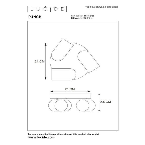 LUCIDE 13958/13/30 LAMPA SUFITOWA REFLEKTOR PUNCH