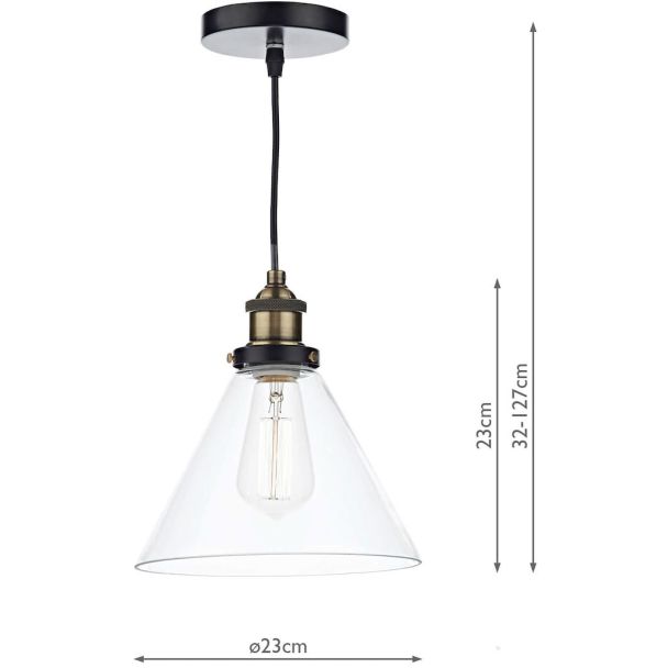 DAR RAY0175 RAY 1LT PENDANT ANT BRA CLEAR