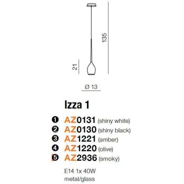 AZZARDO AZ2936 Izza 1 smoky