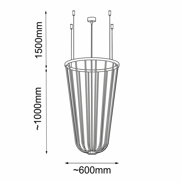 ANTIGO Lampa wisząca no. moon A Z - Czarna (600 mm) 5145