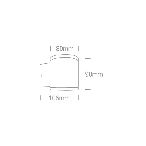 ONE LIGHT 67138E/G/W Mavrogeia szary zewnętrzny cylinder ścienny 3000K 6W IP54