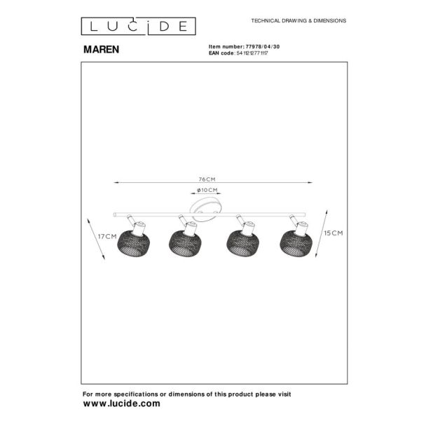 LUCIDE 77978/04/30 MAREN LAMPA SUFITOWA