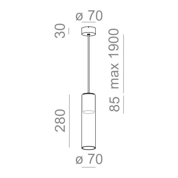 AQFORM 50473 MODERN GLASS Tube E27 zwieszany