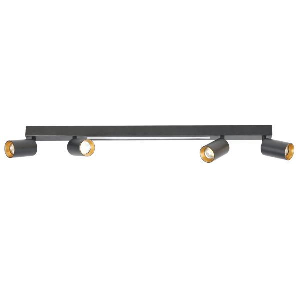 LIGHT PRESTIGE Lampa sufitowa Perugia 4xGU10 + 1xLED czarna LP-0703/4C BK