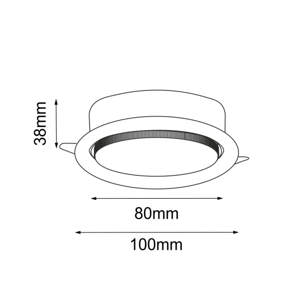 ANTIGO Lampa wpuszczana Drop in - Czarna 3028