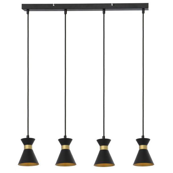 REALITY 335704-02 Breda - lampa wisząca 4 płomienna czarno/złota
