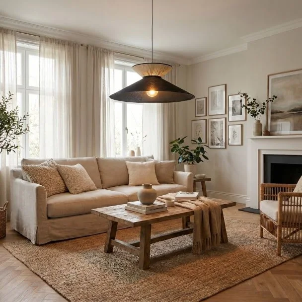 EMIBIG 1770/1 SOFTA 1 BLACK RATTAN Lampa wisząca