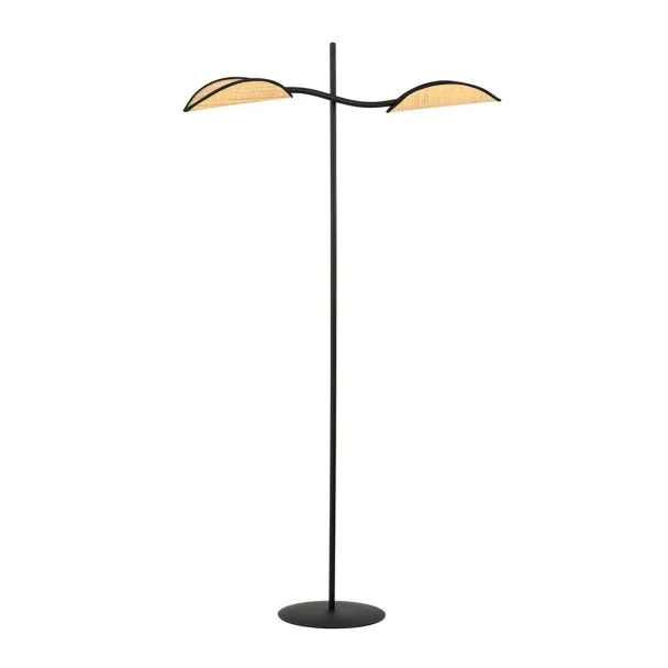 EMIBIG 1108/LP2 LAMPA PODŁOGOWA LOTUS LP2 BLACK/RATTAN