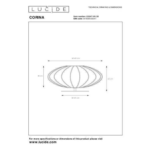 LUCIDE CORINA 03547/40/30 LAMPA STOŁOWA czarny