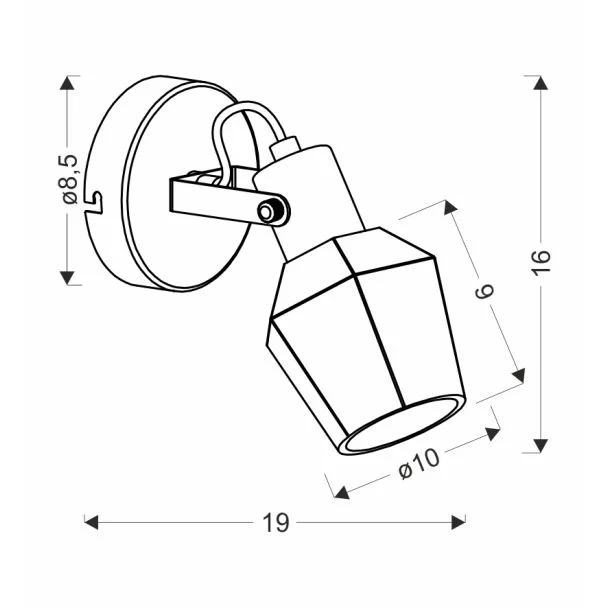 CANDELLUX 91-13347 RANDI LAMPA KINKIET CZARNY MATOWY 1X15W E14 KLOSZ DYMIONY