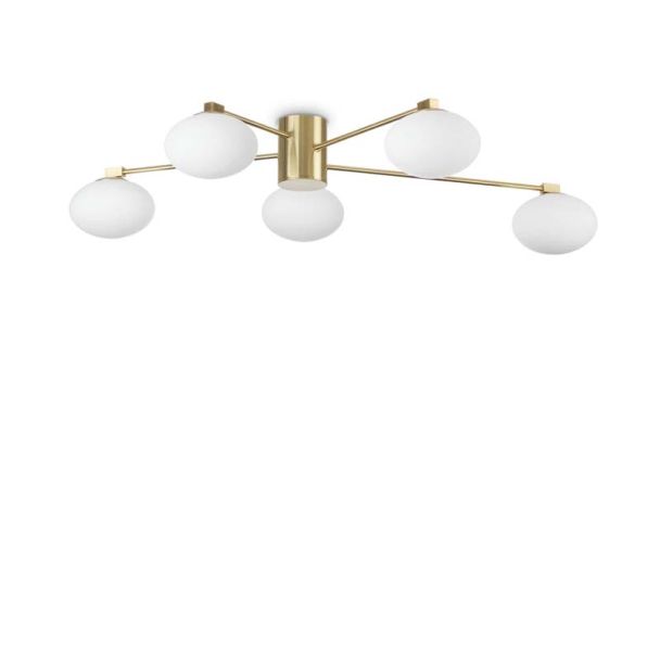 IDEAL LUX 288277 HERMES PL5 D90 OTTONE LAMPA SUFITOWA mosiądz