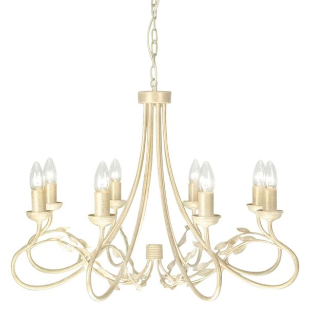 ELSTEAD OLIVIA OV8 IVORY/GOLD 8Lt Chandelier/Semi-Flush