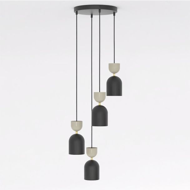 EMIBIG 1738/4PREM GAUDI 4PREM BLACK MOKKA Lampa wisząca