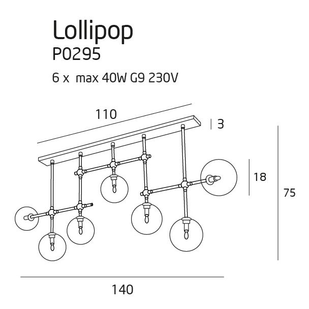 MAXLIGHT LOLLIPOP lampa wisząca P0295