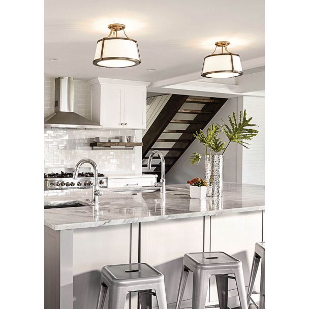 ELSTEAD Charlotte HK-CHARLOTTE-SF-BC 3 Light Semi-Flush - Brushed Caramel