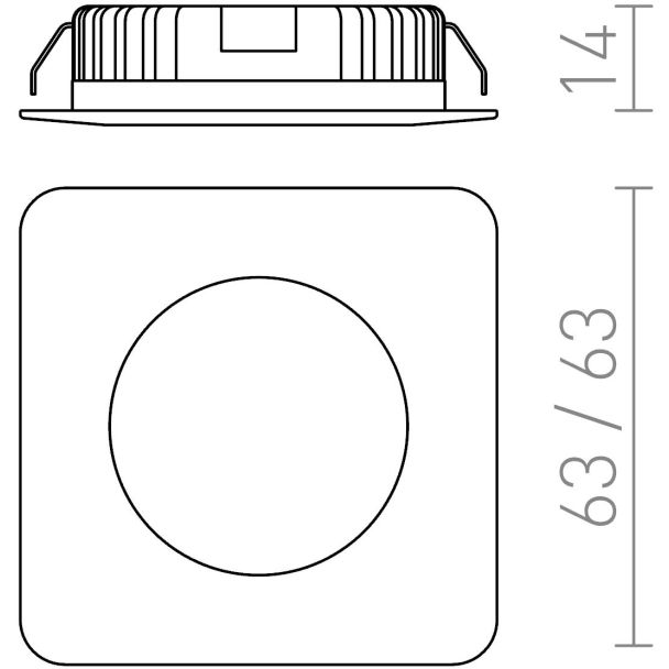 RENDL R10587 INEZ SQ chrom 12= LED 3W 120° IP44 3000K