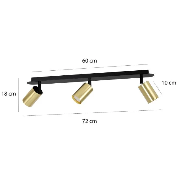 EMIBIG 622/3 ZEN 3 BLACK LAMPA SUFITOWA