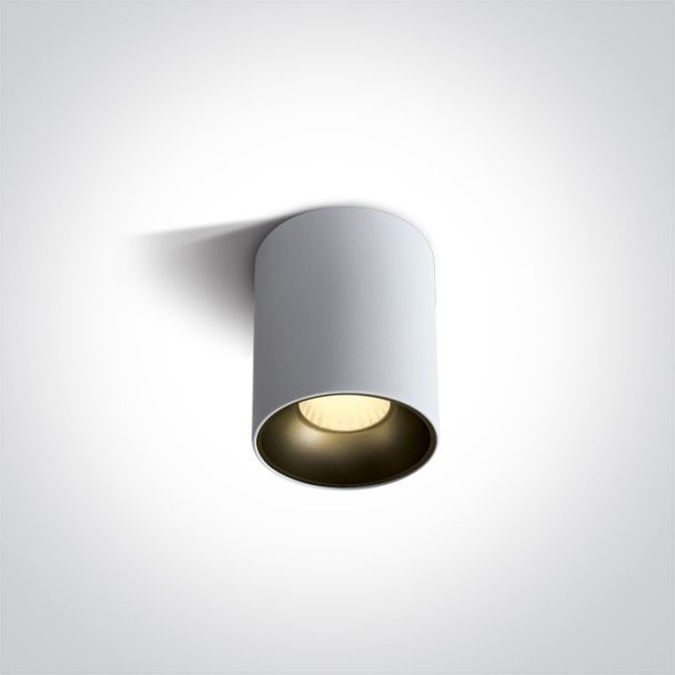 ONE LIGHT 12112Z/W/W Trizin biały cylinder COB LED 3000K 12W + czarny & mosiężny