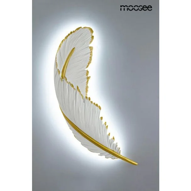 MOOSEE MSE010100388 MOOSEE lampa ścienna PIÓRKO biała / złota
