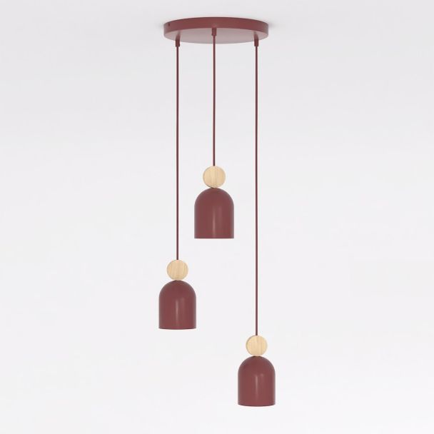 EMIBIG 1695/3PREM MESI 3PREM BURGUNDY LAMPA WISZĄCA