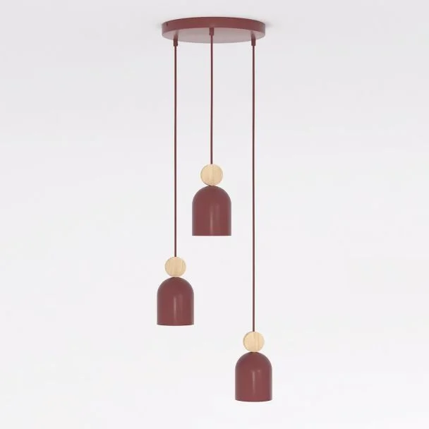 EMIBIG 1695/3PREM MESI 3PREM BURGUNDY LAMPA WISZĄCA