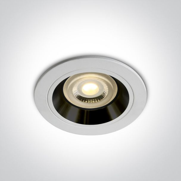 ONE LIGHT 10105ALG/W/B Jalia biały wpust z czarnym odbłyśnikiem i oprawką GU10 MR16 50W dark light