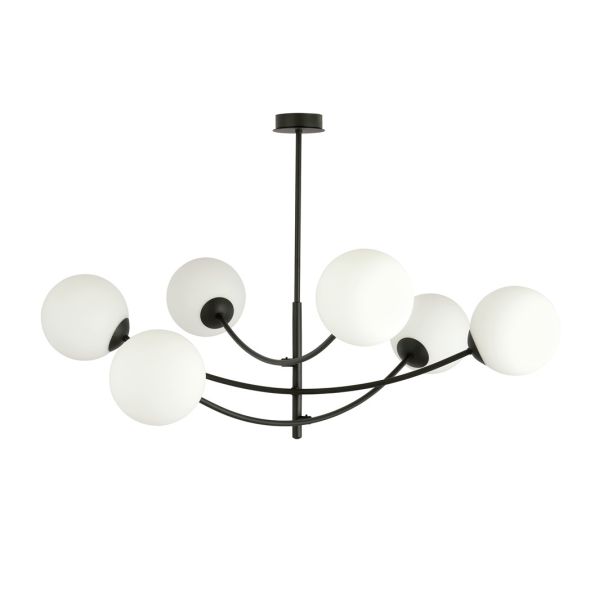 EMIBIG 1102/6 LAMPA SUFITOWA HUNTER 6 BLACK/OPAL