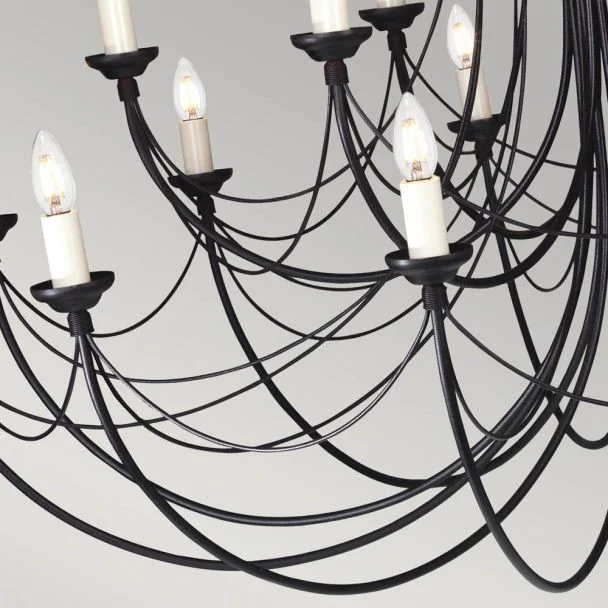 ELSTEAD CARISBROOKE CB18 BLACK 18Lt Chandelier