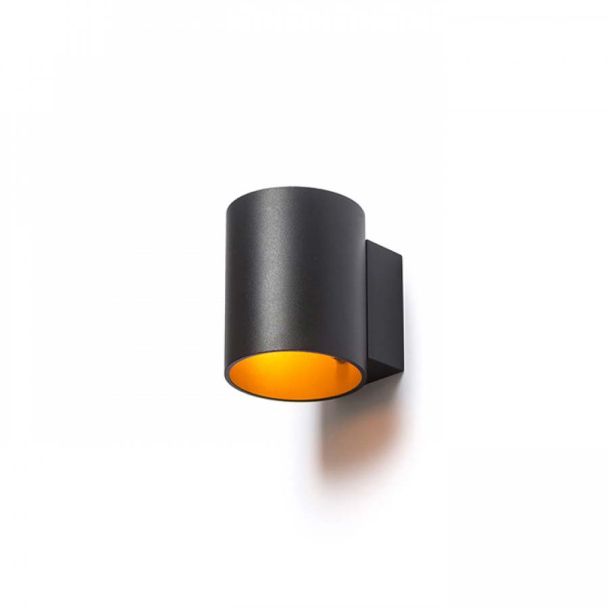 RENDL R12740 TUBA W ścienna matowy czarny/złota 230V G9 33W