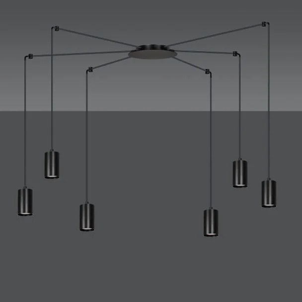 EMIBIG 524/6 LAMPA WISZĄCA TRAKER 6 BL/BLACK