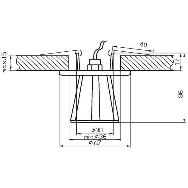 CANDELLUX 2217799 SK-58 CH/WH G4 OPR.STROP.STAŁA KRYSZTAŁ 20W G4 OSTROSŁUP KWADRATOWY