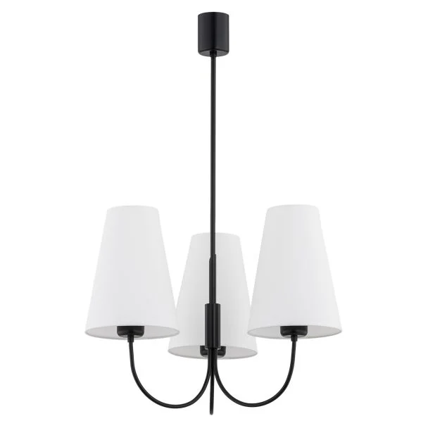 ARGON 6268 SAFIANO żyrandol 3 pł. biały, czarny