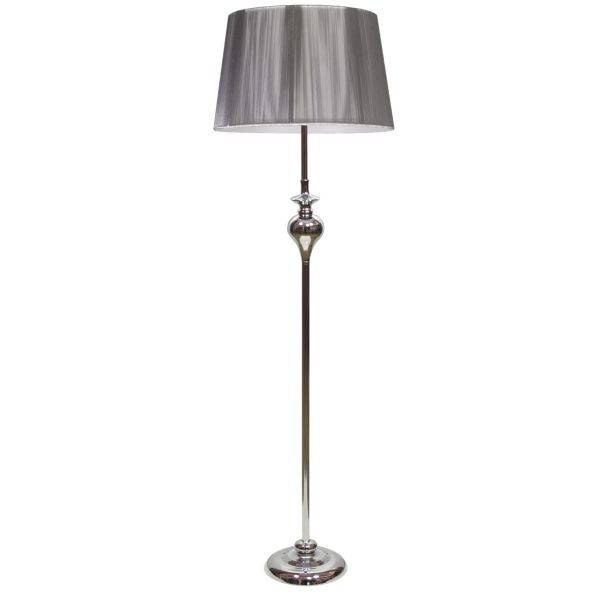 CANDELLUX 51-11947 GILLENIA LAMPA PODŁOGOWA 1X60W E27 SREBRNA + ABAŻUR 51-11947