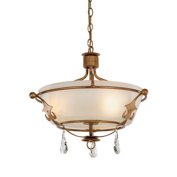 ELSTEAD Windsor WINDSOR-SF-GOLD 3 Light Semi Flush Light - Gold Patina